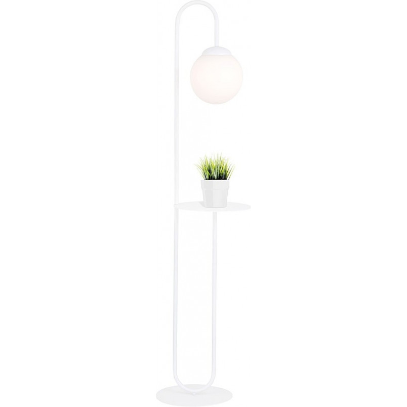 Lampa podłogowa Emibig Bari: Szklana kula + stolik | Skandynawski design