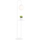 Lampa podłogowa Emibig Bari: Szklana kula + stolik | Skandynawski design