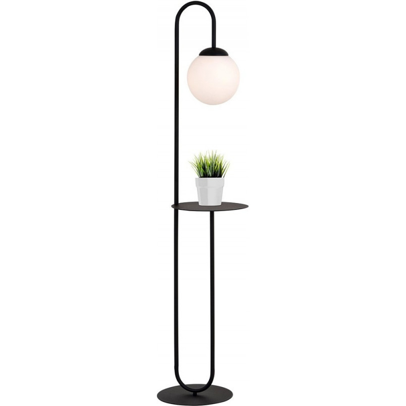 Lampa podłogowa Bari: Szklana kula ze stolikiem | Emibig