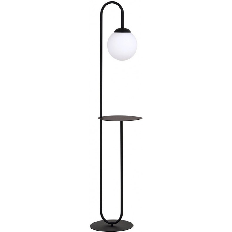 Lampa podłogowa Bari: Szklana kula ze stolikiem | Emibig