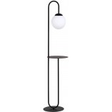 Lampa podłogowa Bari: Szklana kula ze stolikiem | Emibig