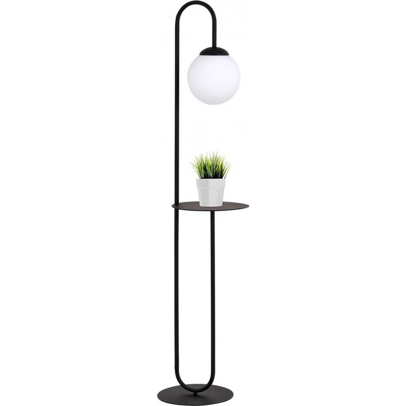 Lampa podłogowa Bari: Szklana kula ze stolikiem | Emibig