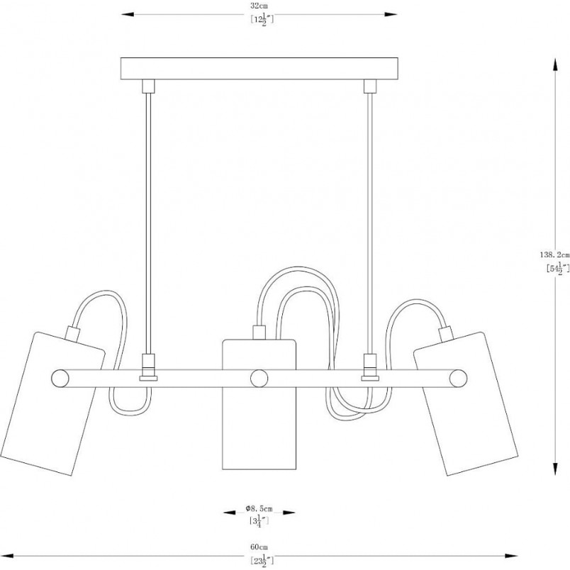 Lampa wisząca Resi 60cm | Loftowa, czarno-złota | ZumaLine