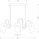 Lampa wisząca Resi 60cm | Loftowa, czarno-złota | ZumaLine