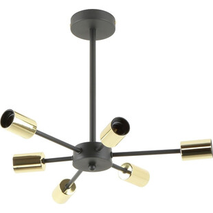 Lampa sufitowa 6 punktowa Mandi 46,5cm czarno-złota Zumaline