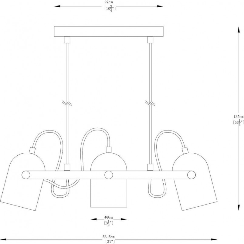 Lampa Wisząca Fati Czarno-Złota | ZumaLine - Loftowa