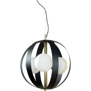Lampa wisząca szklana nowoczesna Nela III 40cm biały / czarny / złoty Zumaline