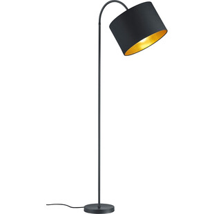 Lampa podłogowa łukowa z abażurem Hostel Czarny Mat marki Trio