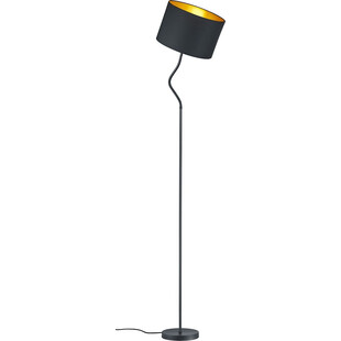 Lampa podłogowa łukowa z abażurem Hostel Czarny Mat marki Trio