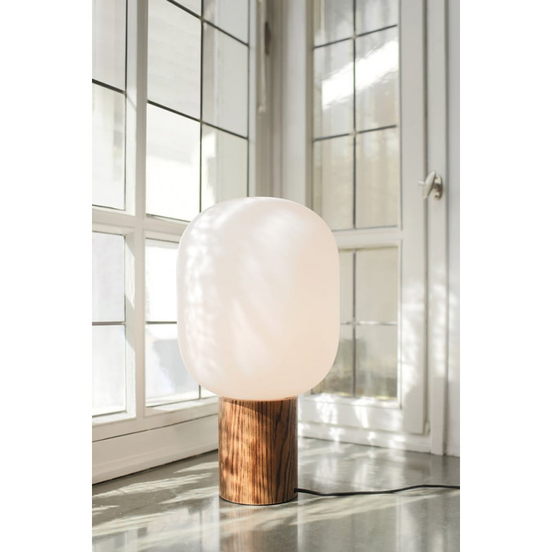 Lampa stołowa Skene - biały szkło, drewno | Markslojd