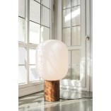 Lampa stołowa Skene - biały szkło, drewno | Markslojd