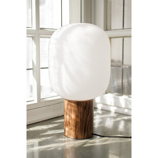 Lampa stołowa Skene - biały szkło, drewno | Markslojd