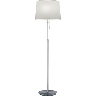 Lampa podłogowa nowoczesna z abażurem Lyon Biały/Nikiel Mat marki Trio