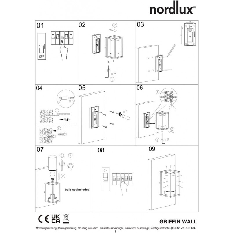 Kinkiet zewnętrzny loft Griffin | Nordlux - Sklep z lampami