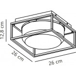 Plafon zewnętrzny Griffin Nordlux | Szkło dymione, IP44