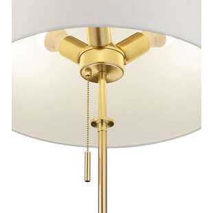 Lampa podłogowa glamour z abażurem Lyon Biały/Mosiądz Mat marki Trio