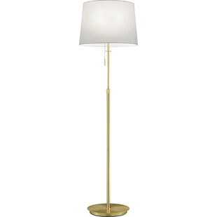 Lampa podłogowa glamour z abażurem Lyon Biały/Mosiądz Mat marki Trio
