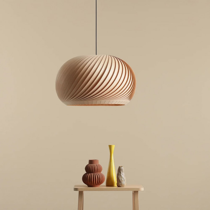 Lampa wisząca drewniana Nature Dark 45cm | Aldex