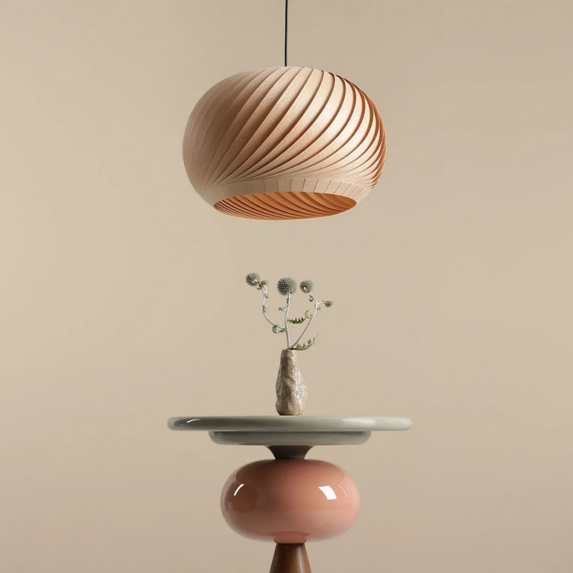 Lampa wisząca drewniana Nature Dark 40cm | Aldex