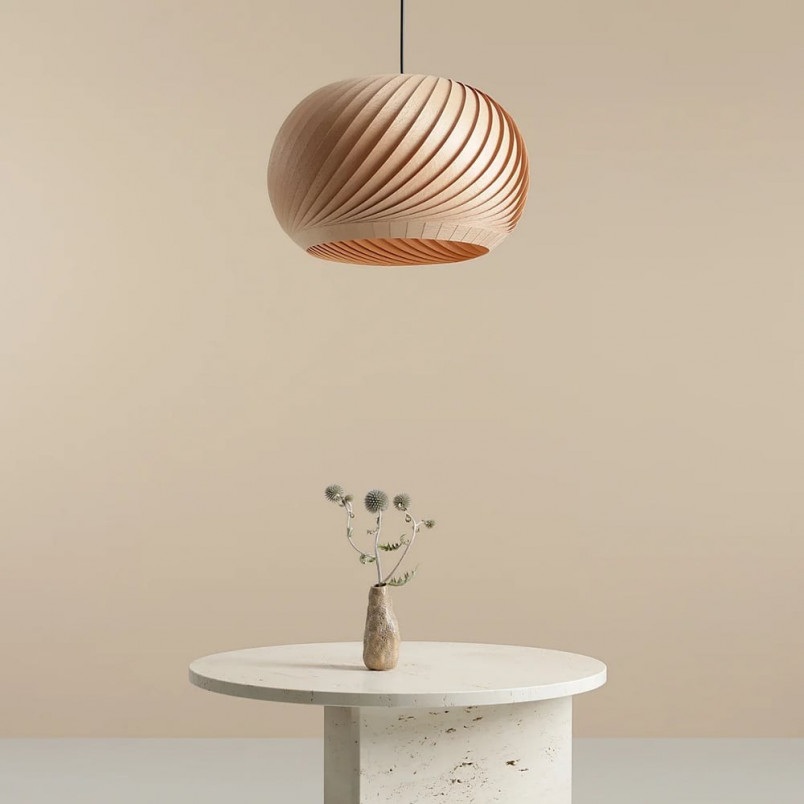 Lampa wisząca drewniana Nature Dark 40cm | Aldex