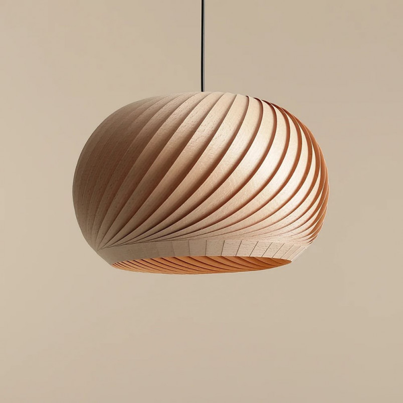 Lampa wisząca drewniana Nature Dark 40cm | Aldex