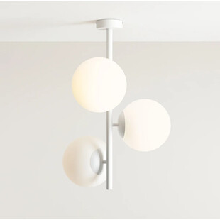 Lampa sufitowa 3 szklane kule Fin 46cm biała Aldex