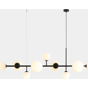 Lampa wisząca szklane kule Dione IX 170cm biało-czarna Aldex
