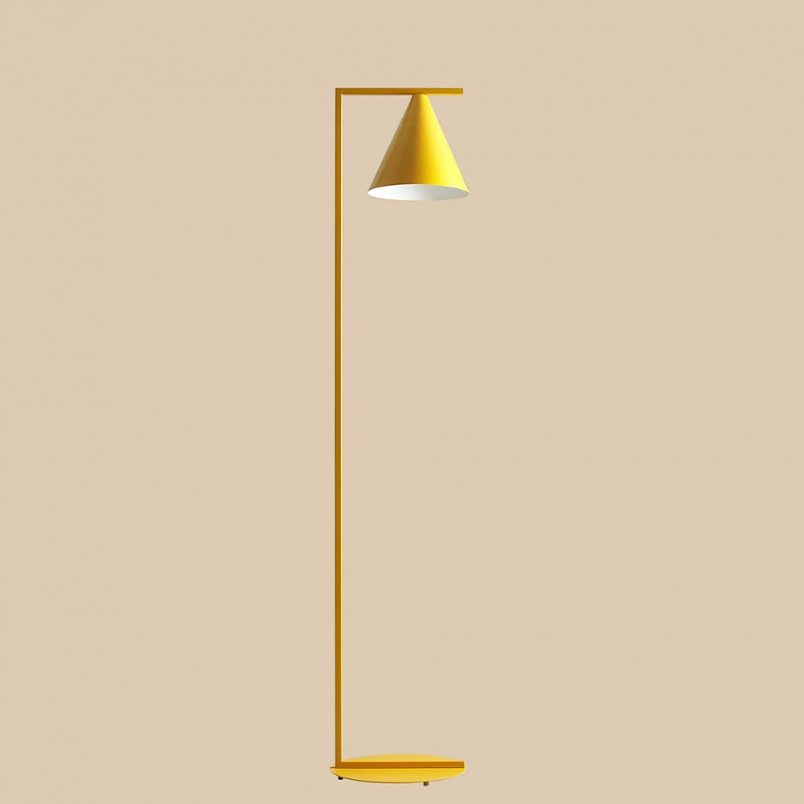 Lampa podłogowa żółta Aldex Form | Retro design
