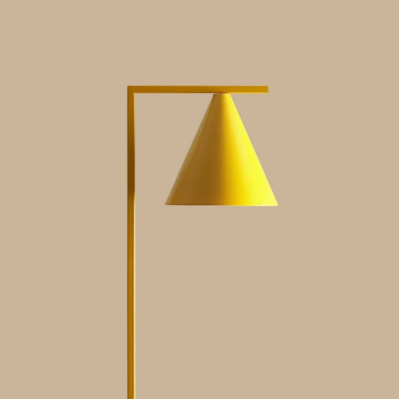 Lampa podłogowa żółta Aldex Form | Retro design