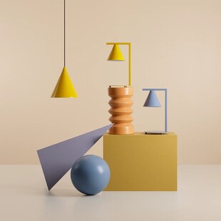 Lampa biurkowa stożek Form dusty blue Aldex - Sklep online