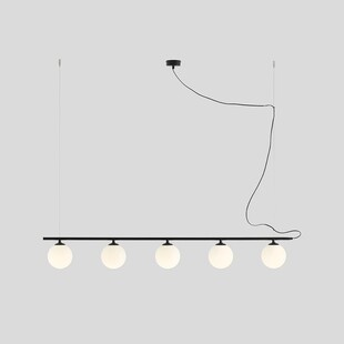 Lampa wisząca szklane kule Beryl Glass V 140cm biał-czarna Aldex
