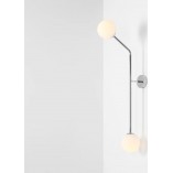 Kinkiet 2 szklane kule Pure White Chrom Aldex - Eleganckie oświetlenie