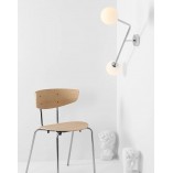Kinkiet 2 szklane kule Pure White Chrom Aldex - Eleganckie oświetlenie