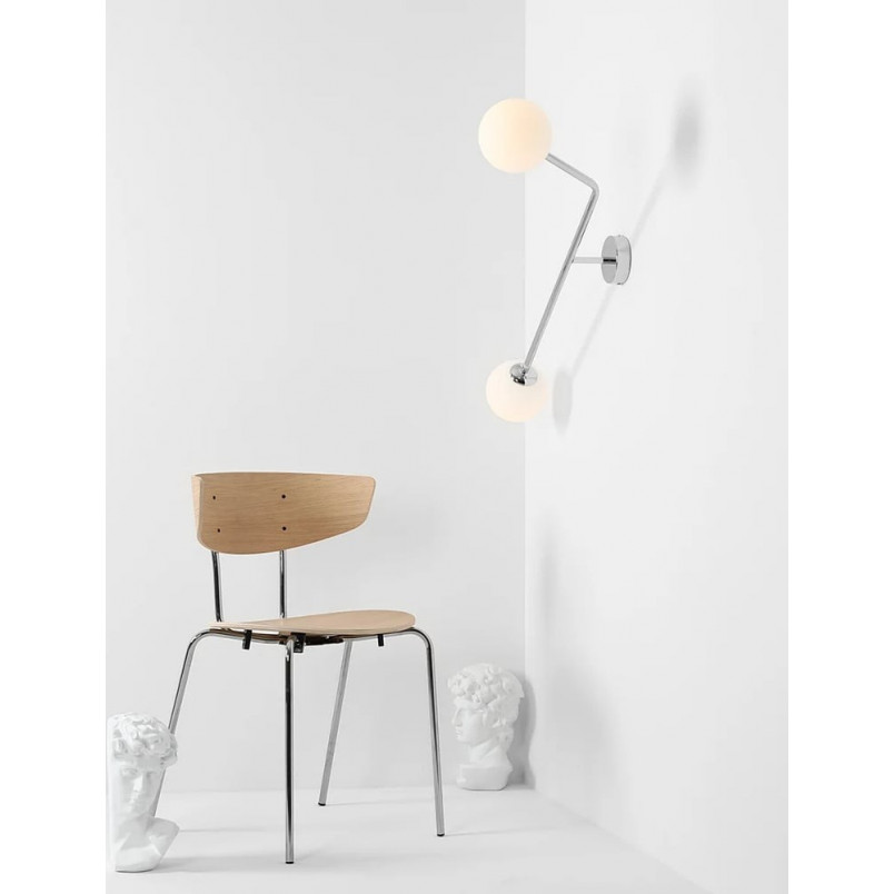 Kinkiet 2 szklane kule Pure White Chrom Aldex - Eleganckie oświetlenie