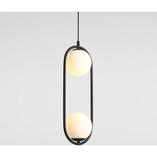 Lampa wisząca Riva Black - 2 kule szklane | Aldex
