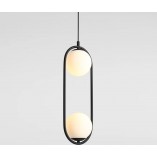 Lampa wisząca Riva Black - 2 kule szklane | Aldex