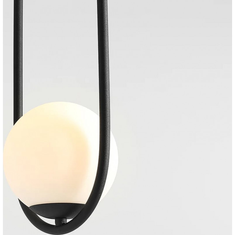 Lampa wisząca Riva Black - 2 kule szklane | Aldex