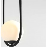Lampa wisząca Riva Black - 2 kule szklane | Aldex