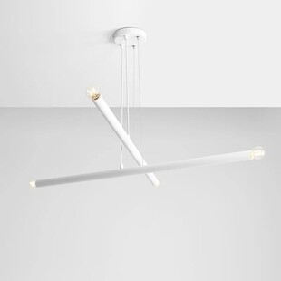Lampa designerska wiszące tuby Tubo White IV 100cm biała Aldex
