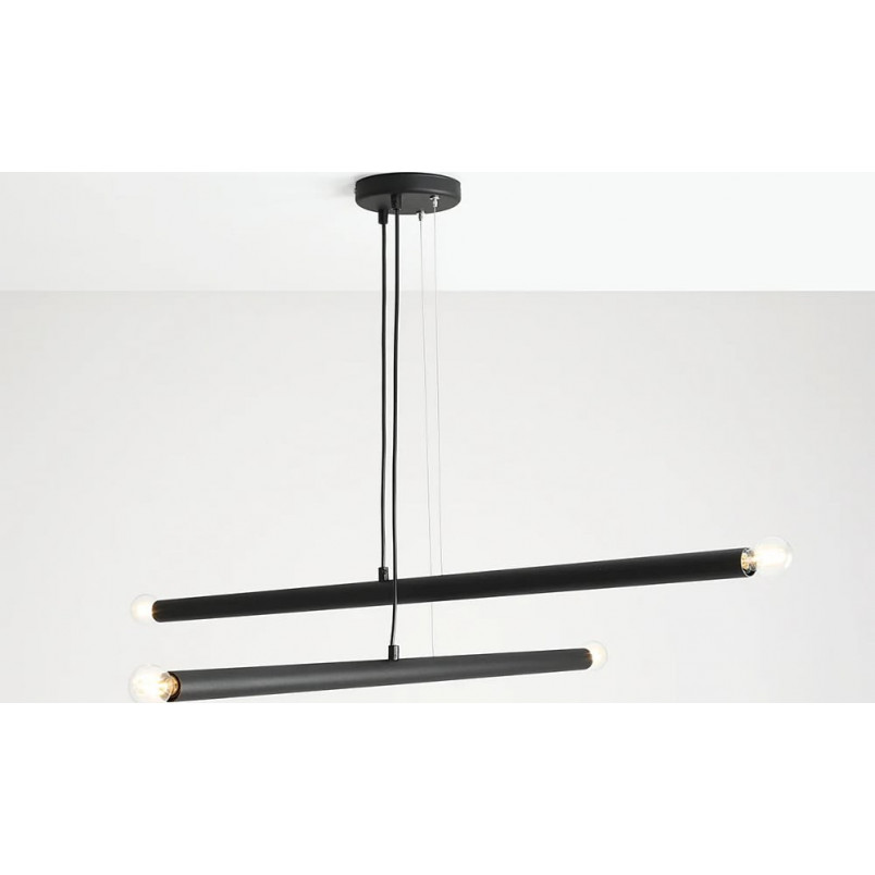Lampa Tubo Black IV Aldex - Designerski Żyrandol Czarny | Sklep Lamp