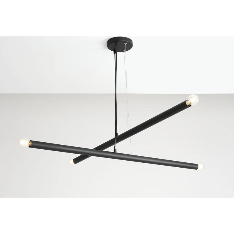 Lampa Tubo Black IV Aldex - Designerski Żyrandol Czarny | Sklep Lamp
