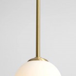 Lampa wisząca Bosso Mini - Szkło Biało-Mosiężne | Aldex