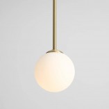 Lampa wisząca Bosso Mini - Szkło Biało-Mosiężne | Aldex