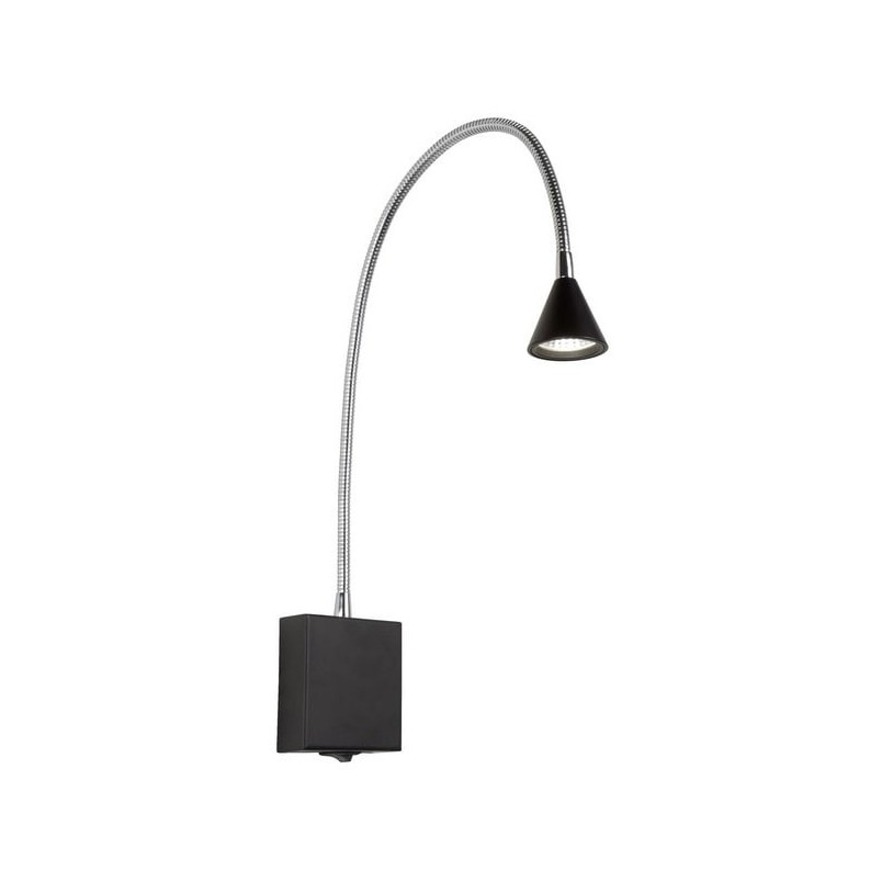 Kinkiet Buddy LED czarny | Regulowany z włącznikiem | Lucide