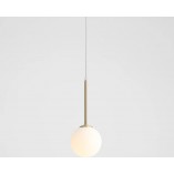 Lampa wisząca Bosso Mini - Szkło Biało-Mosiężne | Aldex