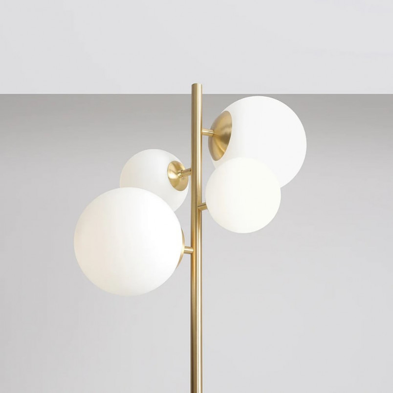 Lampa podłogowa Bloom | Biało-mosiężna Aldex - Stylowe oświetlenie