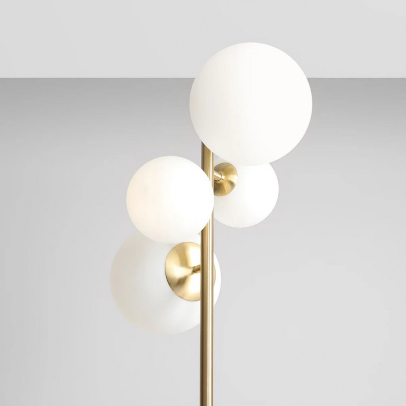Lampa podłogowa Bloom | Biało-mosiężna Aldex - Stylowe oświetlenie