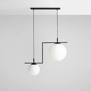 Lampa wisząca 2 kule biało-czarna Aldex Zac | Sklep z lampami