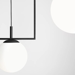 Lampa wisząca 2 kule biało-czarna Aldex Zac | Sklep z lampami
