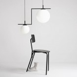 Lampa wisząca 2 kule biało-czarna Aldex Zac | Sklep z lampami